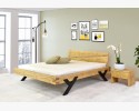 Łóżko designerskie z belek, nogi stalowe w kształcie litery Y, 160 x 200 cm , {PARENT_CATEGORY_NAME - 4