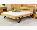 Łóżko designerskie z belek, nogi stalowe w kształcie litery Y, 160 x 200 cm , {PARENT_CATEGORY_NAME - 5