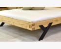Łóżko designerskie z belek, nogi stalowe w kształcie litery Y, 160 x 200 cm , {PARENT_CATEGORY_NAME - 7