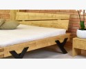 Łóżko designerskie z belek, nogi stalowe w kształcie litery Y, 160 x 200 cm , {PARENT_CATEGORY_NAME - 9
