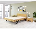 Łóżko designerskie z belek, nogi stalowe w kształcie litery Y, 160 x 200 cm , {PARENT_CATEGORY_NAME - 12