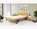 Łóżko designerskie z belek, nogi stalowe w kształcie litery Y, 160 x 200 cm , {PARENT_CATEGORY_NAME - 13