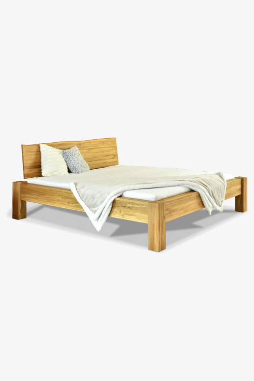Łóżko dwuosobowe z litego drewna dębowego, Dunaj 160 x 200 cm - 1