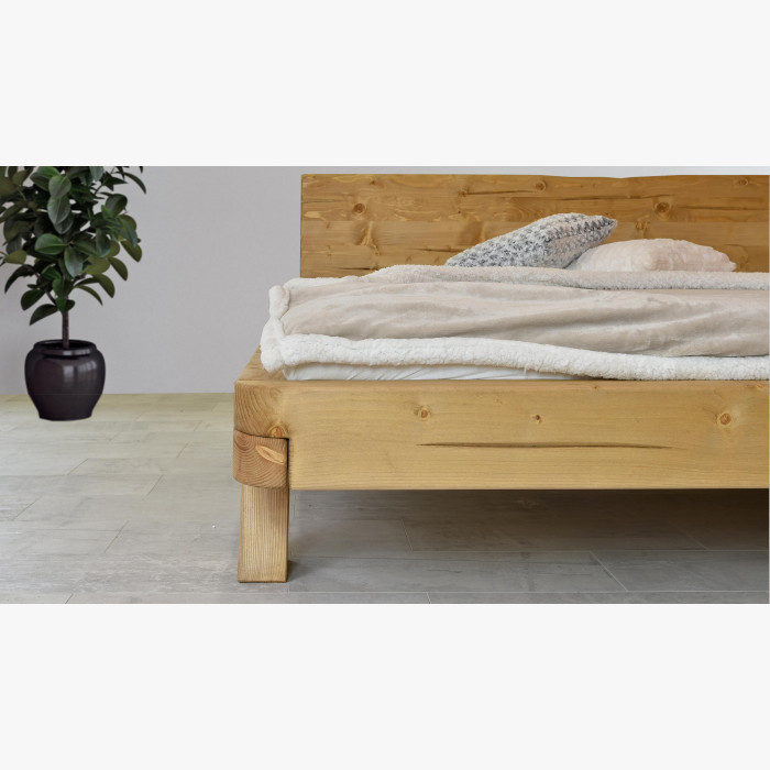 Łóżko z drewnianych bali MIA świerk, zaokrąglone narożniki 180 x 200 cm , {PARENT_CATEGORY_NAME - 6