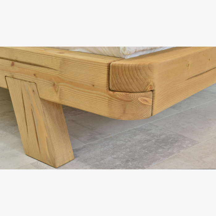 Łóżko z drewnianych bali MIA świerk, zaokrąglone narożniki 180 x 200 cm , {PARENT_CATEGORY_NAME - 7