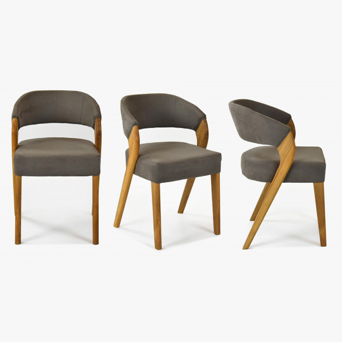 Luksusowe krzesło designerskie - dąb, Almondo - taupe , {PARENT_CATEGORY_NAME - 2