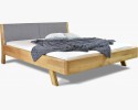 Łóżko z litego drewna - tapicerowane wezgłowie szare Marina 160 x 200 cm , {PARENT_CATEGORY_NAME - 1