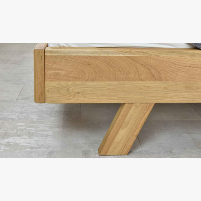 Łóżko z litego drewna - tapicerowane wezgłowie szare Marina 160 x 200 cm , {PARENT_CATEGORY_NAME - 5