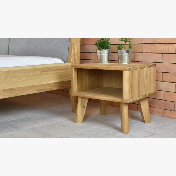 Łóżko z litego drewna - tapicerowane wezgłowie szare Marina 160 x 200 cm , {PARENT_CATEGORY_NAME - 10