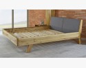Łóżko z litego drewna - tapicerowane wezgłowie szare Marina 160 x 200 cm , {PARENT_CATEGORY_NAME - 15