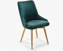 Krzesło do jadalni aksamitne Laura, zielone - hydrofobowe , {PARENT_CATEGORY_NAME - 3