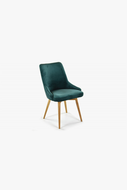 Krzesło do jadalni aksamitne Laura, zielone - hydrofobowe - 1