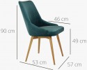 Krzesło do jadalni aksamitne Laura, zielone - hydrofobowe , {PARENT_CATEGORY_NAME - 4