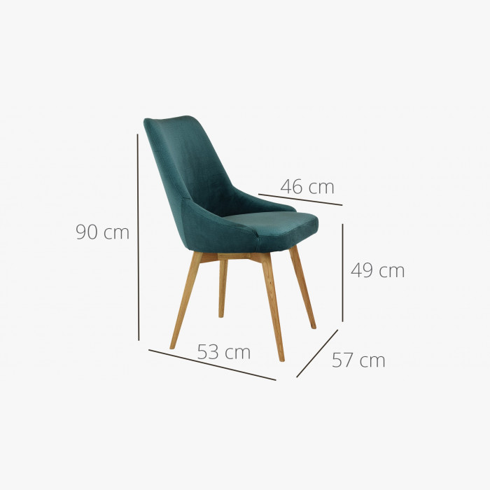 Krzesło do jadalni aksamitne Laura, zielone - hydrofobowe , {PARENT_CATEGORY_NAME - 4