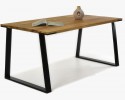 Stół z litego drewna - nogi z czarnej stali dąb, LOFT 160 x 90 cm , {PARENT_CATEGORY_NAME - 1