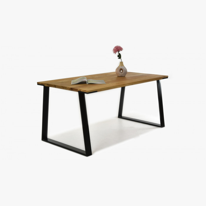 Stół z litego drewna - nogi z czarnej stali dąb, LOFT 160 x 90 cm , {PARENT_CATEGORY_NAME - 2