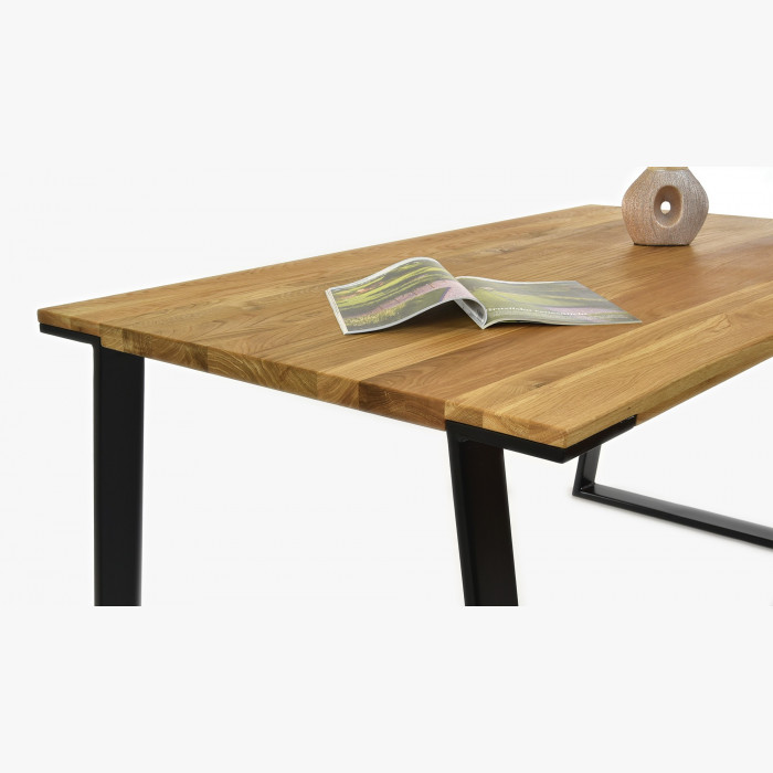 Stół z litego drewna - nogi z czarnej stali dąb, LOFT 160 x 90 cm , {PARENT_CATEGORY_NAME - 3