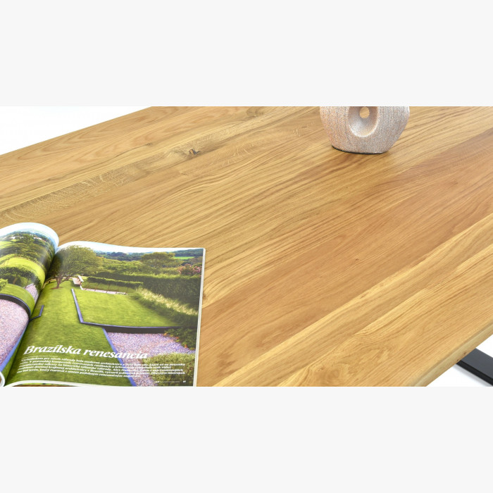 Stół z litego drewna - nogi z czarnej stali dąb, LOFT 160 x 90 cm , {PARENT_CATEGORY_NAME - 4