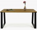 Stół z litego drewna - nogi z czarnej stali dąb, LOFT 160 x 90 cm , {PARENT_CATEGORY_NAME - 5