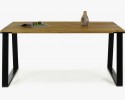 Stół z litego drewna - nogi z czarnej stali dąb, LOFT 160 x 90 cm , {PARENT_CATEGORY_NAME - 6