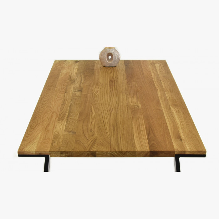 Stół z litego drewna - nogi z czarnej stali dąb, LOFT 160 x 90 cm , {PARENT_CATEGORY_NAME - 8