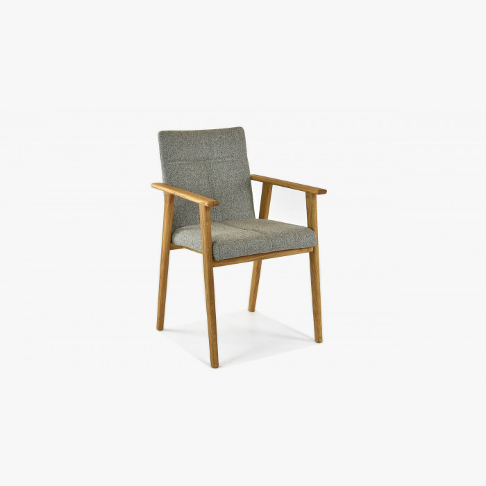 Krzesło dębowe z podłokietnikami do jadalni, Alina szare , {PARENT_CATEGORY_NAME - 3