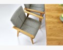 Krzesło dębowe z podłokietnikami do jadalni, Alina szare , {PARENT_CATEGORY_NAME - 7