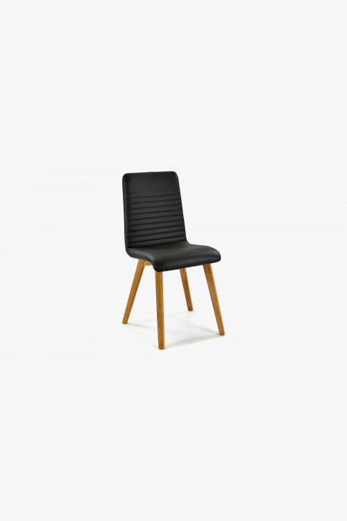Krzesło z prawdziwej skóry w kolorze czarnym-Arosa - 1