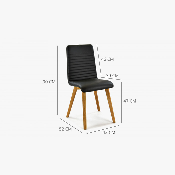 Krzesło z prawdziwej skóry w kolorze czarnym-Arosa , {PARENT_CATEGORY_NAME - 8