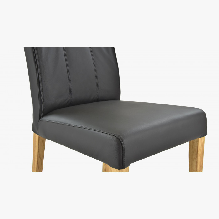 Krzesło do jadalni skóra naturalna - czarne Klaudia , {PARENT_CATEGORY_NAME - 6