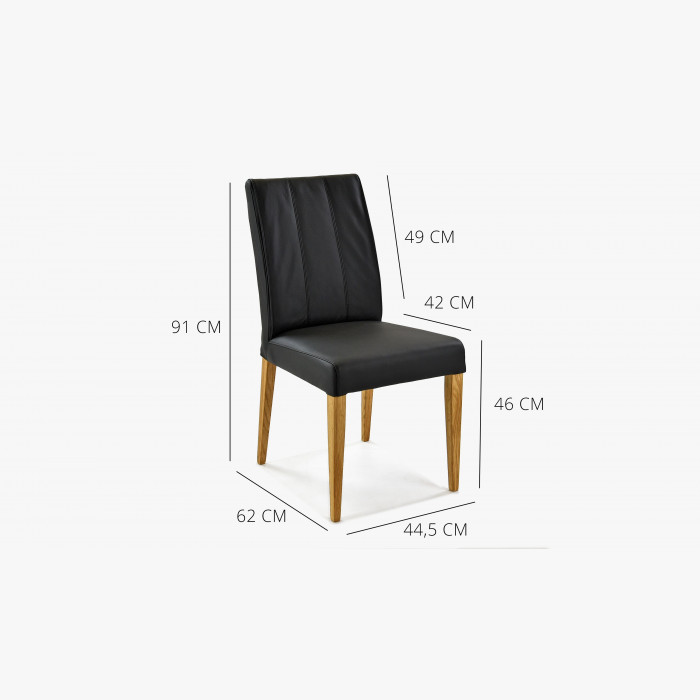 Krzesło do jadalni skóra naturalna - czarne Klaudia , {PARENT_CATEGORY_NAME - 7