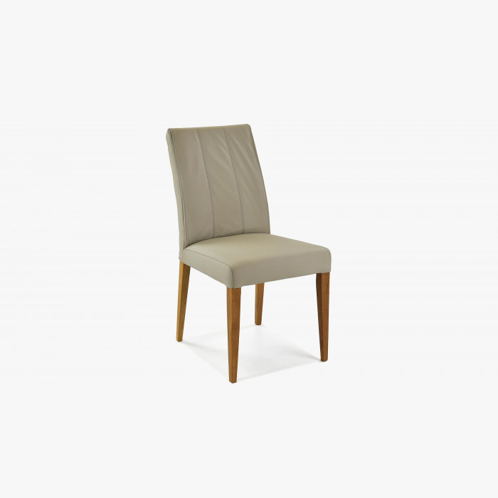 Krzesło do jadalni skóra naturalna, szare, Klaudia , {PARENT_CATEGORY_NAME - 3