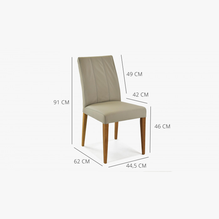 Krzesło do jadalni skóra naturalna, szare, Klaudia , {PARENT_CATEGORY_NAME - 6