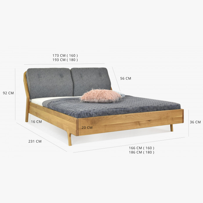 Luksusowe łóżko dębowe na nogach Milenium 160 x 200 cm , {PARENT_CATEGORY_NAME - 14