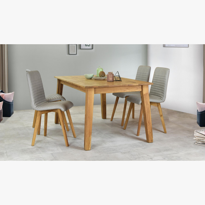 Drewniany stół do jadalni Mirek dąb i krzesła Arosa szare , {PARENT_CATEGORY_NAME - 7