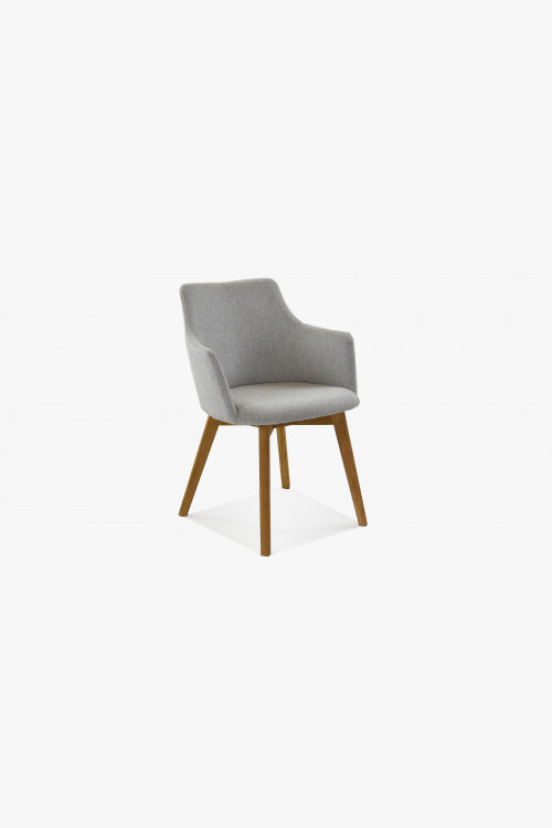 Krzesło z podłokietnikami - Bella, easy clean, siwe - 1