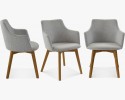 Krzesło z podłokietnikami - Bella, easy clean, siwe , {PARENT_CATEGORY_NAME - 2