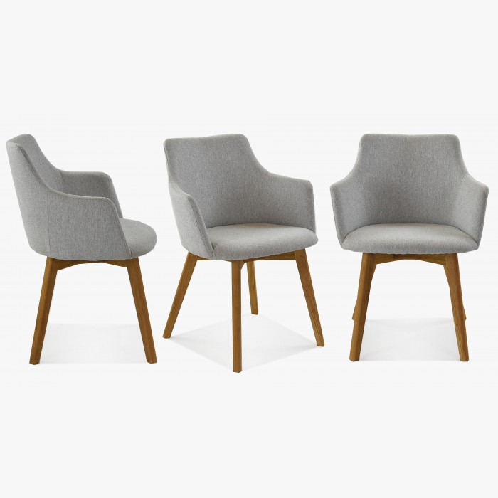 Krzesło z podłokietnikami - Bella, easy clean, siwe , {PARENT_CATEGORY_NAME - 2