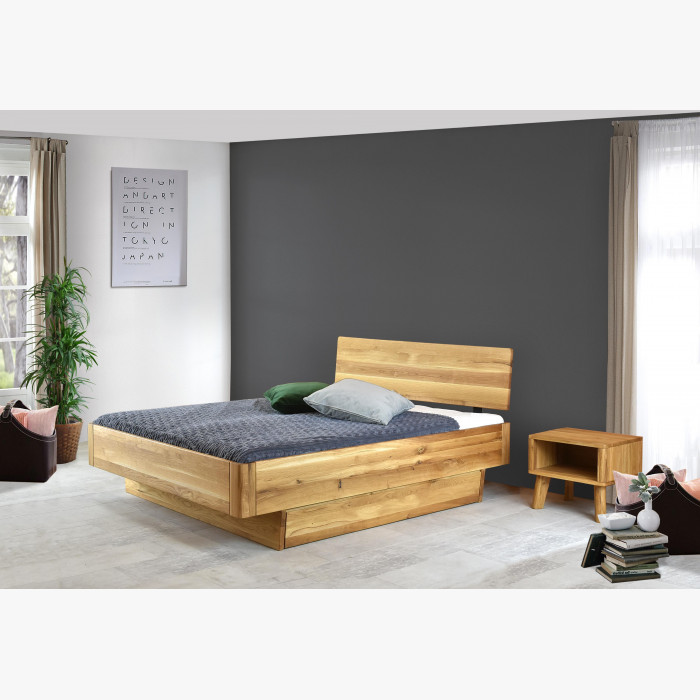 Łóżko dwuosobowe z litego dębu zaokrąglone , Sztokholm 160 x 200 cm , {PARENT_CATEGORY_NAME - 12