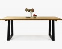 Luksusowy stół z litego drewna - czarne stalowe nogi, Torino 180 x 90 cm , {PARENT_CATEGORY_NAME - 1