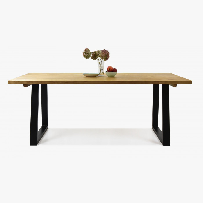 Luksusowy stół z litego drewna - czarne stalowe nogi, Torino 180 x 90 cm , {PARENT_CATEGORY_NAME - 1