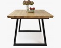 Luksusowy stół z litego drewna - czarne stalowe nogi, Torino 180 x 90 cm , {PARENT_CATEGORY_NAME - 3