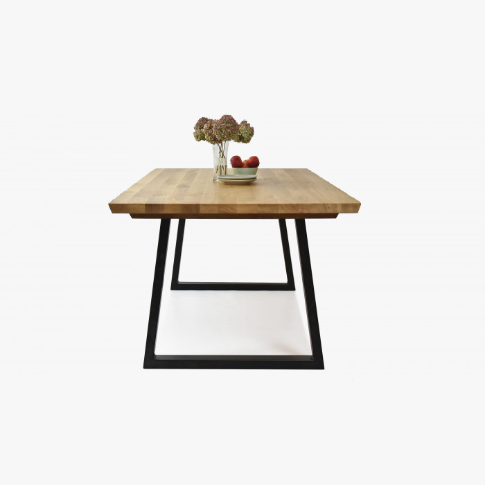 Luksusowy stół z litego drewna - czarne stalowe nogi, Torino 180 x 90 cm , {PARENT_CATEGORY_NAME - 3