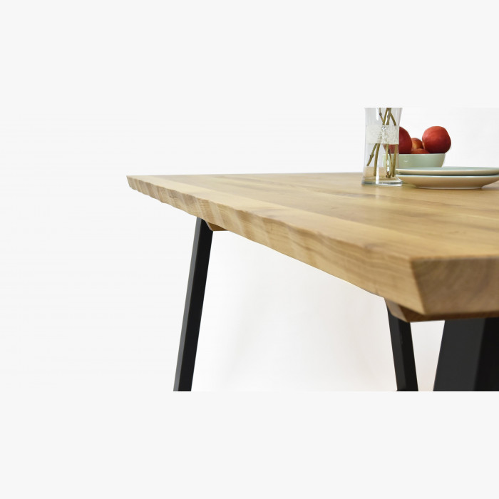 Luksusowy stół z litego drewna - czarne stalowe nogi, Torino 180 x 90 cm , {PARENT_CATEGORY_NAME - 4
