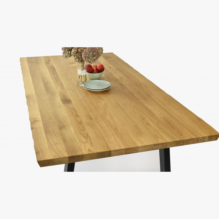 Luksusowy stół z litego drewna - czarne stalowe nogi, Torino 180 x 90 cm , {PARENT_CATEGORY_NAME - 5