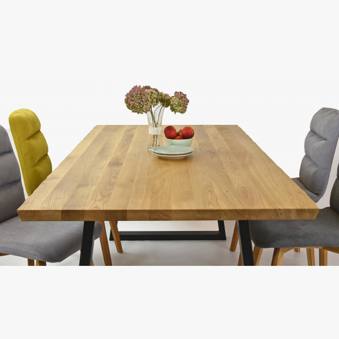 Luksusowy stół z litego drewna - czarne stalowe nogi, Torino 180 x 90 cm , {PARENT_CATEGORY_NAME - 7