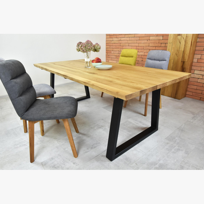 Luksusowy stół z litego drewna - czarne stalowe nogi, Torino 180 x 90 cm , {PARENT_CATEGORY_NAME - 9