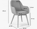 Designerskie krzesło z podłokietnikami, Sky jasnoszary , {PARENT_CATEGORY_NAME - 9