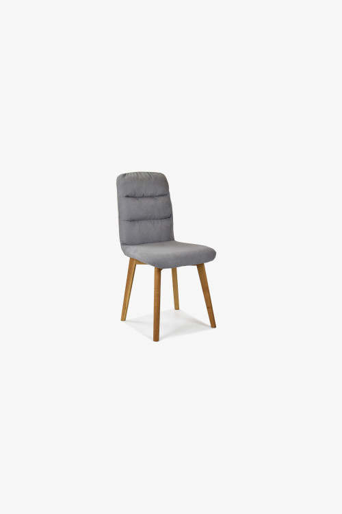 Wygodne krzesło, tapicerowane, nogi dębowe, szare Orlando - 1