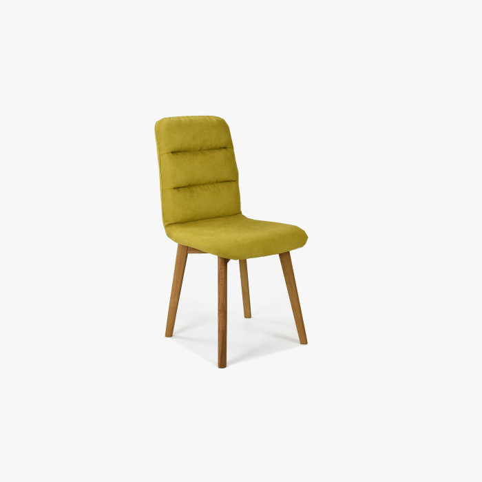 Wygodne krzesło, tapicerowane, nogi dębowe, żółte Orlando , {PARENT_CATEGORY_NAME - 3